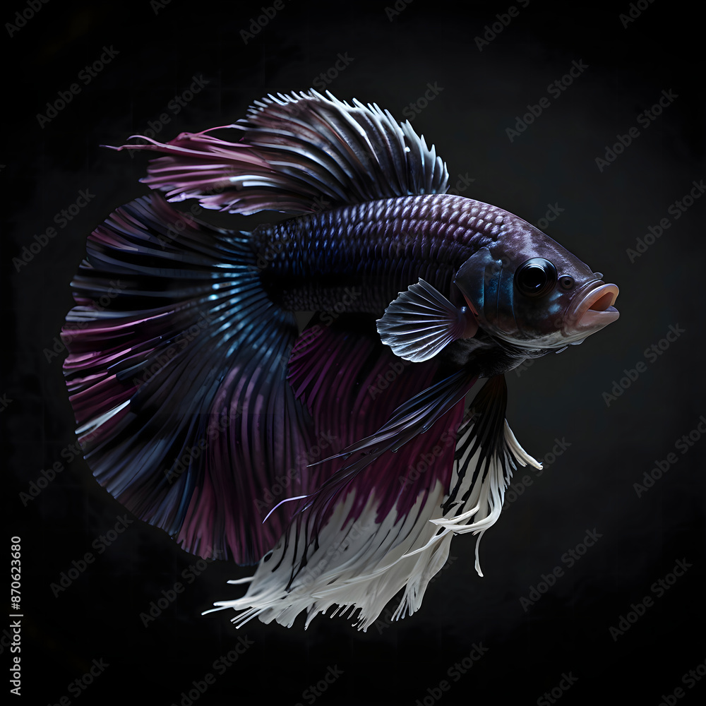 Fototapeta premium purple mix white betta fish