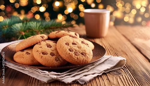 cookies on wooden table