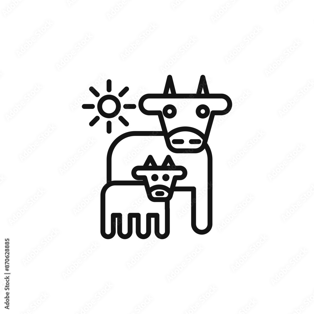 Animal husbandry logo sign vector outline Animal husbandry logo sign vector outline