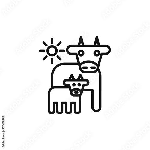Animal husbandry logo sign vector outline