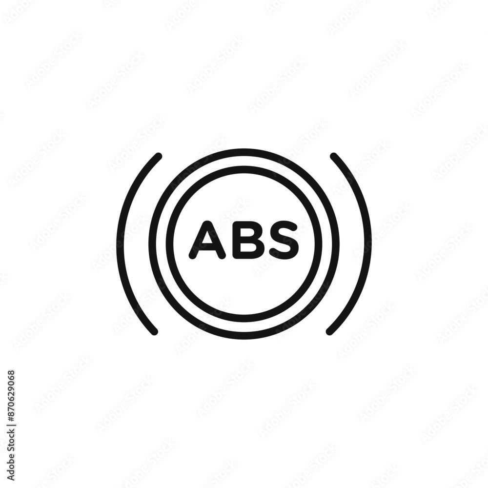 Automotive ABS logo sign vector outline Automotive ABS logo sign vector outline