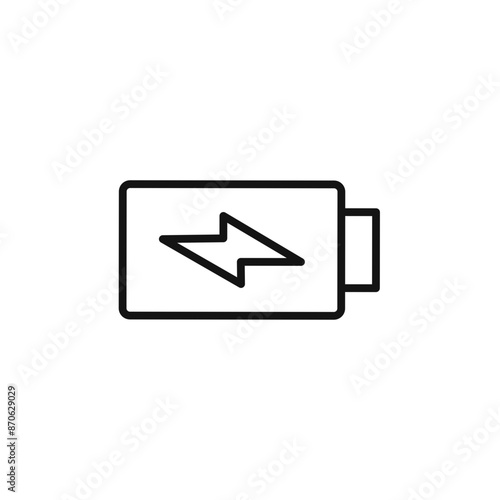 Battery charging logo sign vector outline