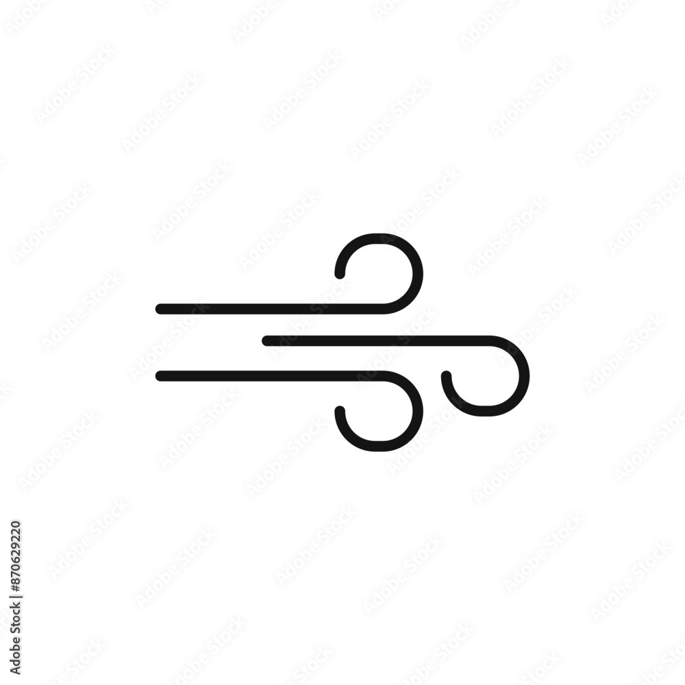 Blowing wind logo sign vector outline Blowing wind logo sign vector outline