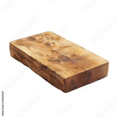 High-quality image of a wooden slab isolated on transparent background, showcasing texture and grain. Perfect for design, carpentry, or construction use.