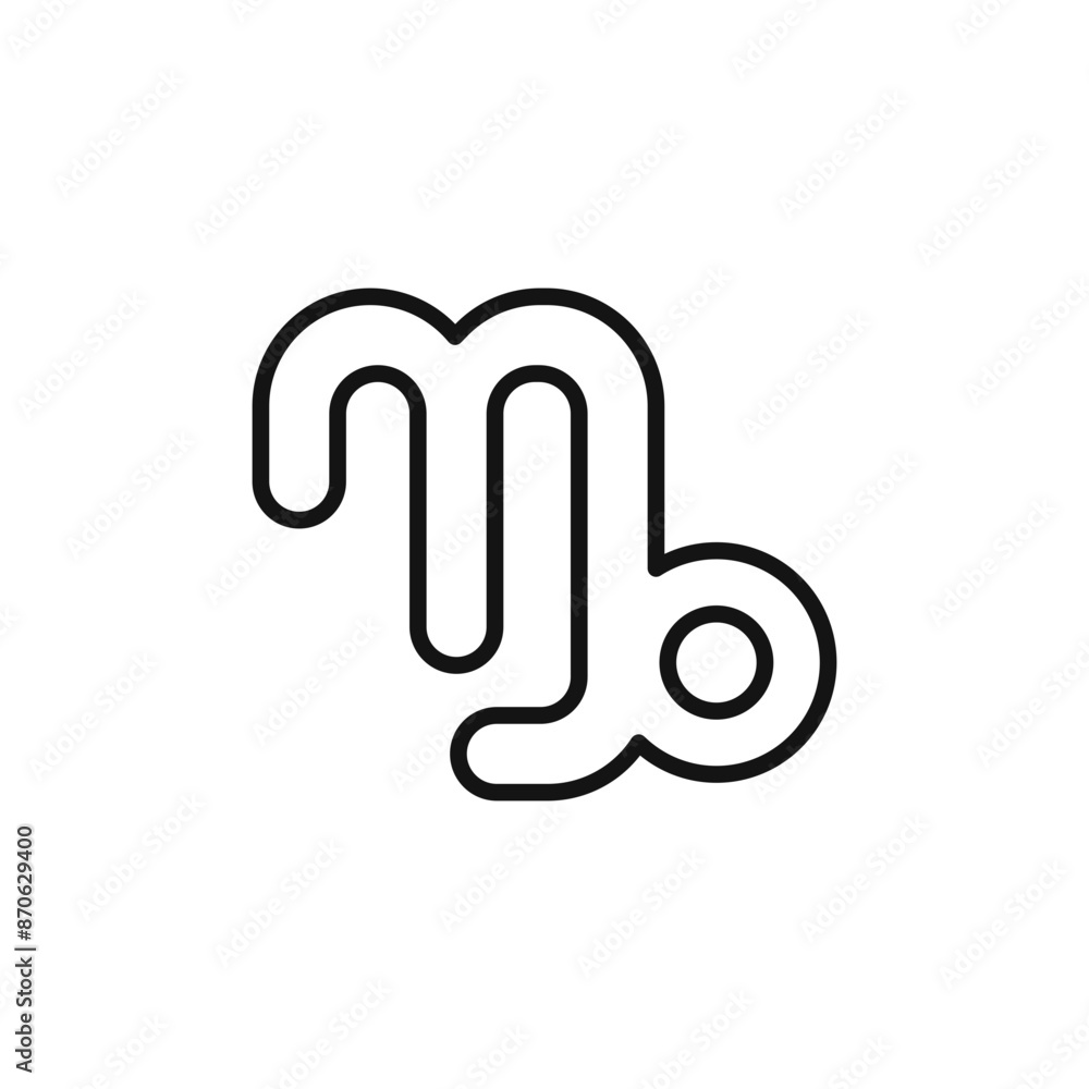 Capricorn zodiac sign logo sign vector outline Capricorn zodiac sign logo sign vector outline