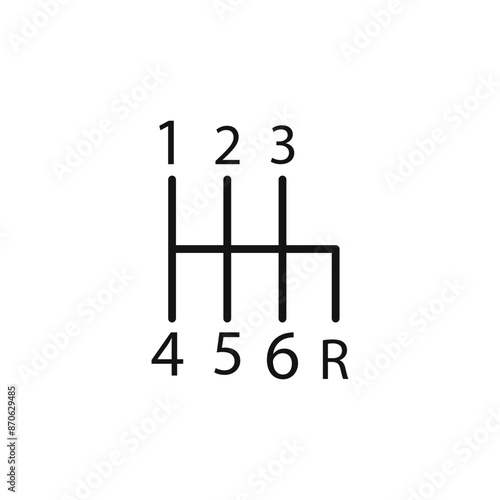 car manual shift lever logo sign vector outline