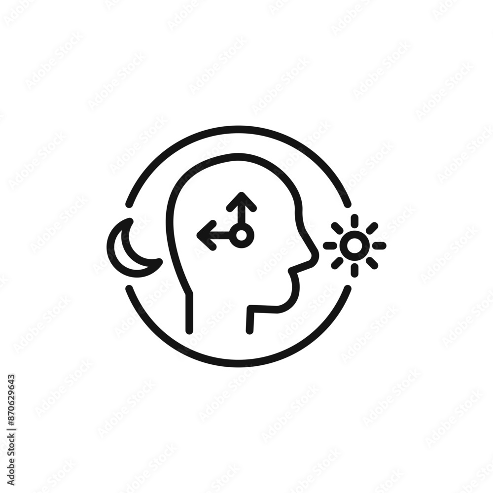 Obraz premium Circadian rhythms logo sign vector outline