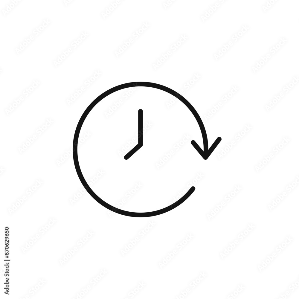 Clock time logo sign vector outline Clock time logo sign vector outline
