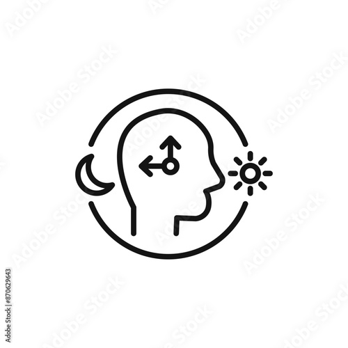 Circadian rhythms logo sign vector outline
