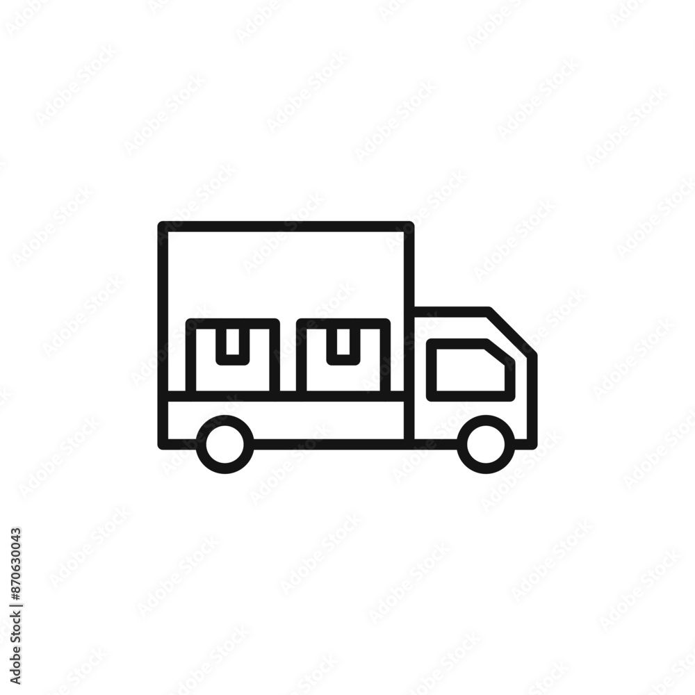 delivery truck logo sign vector outline delivery truck logo sign vector outline
