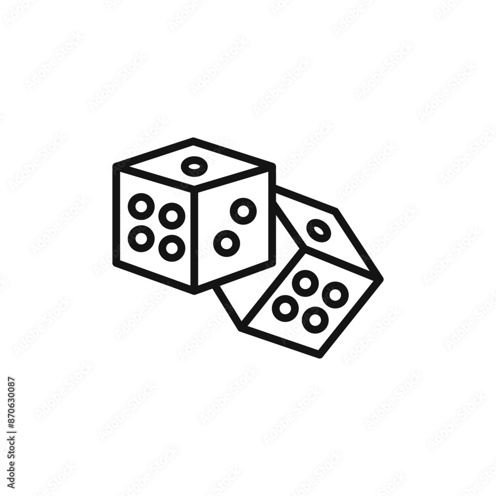 Dice games logo sign vector outline Dice games logo sign vector outline