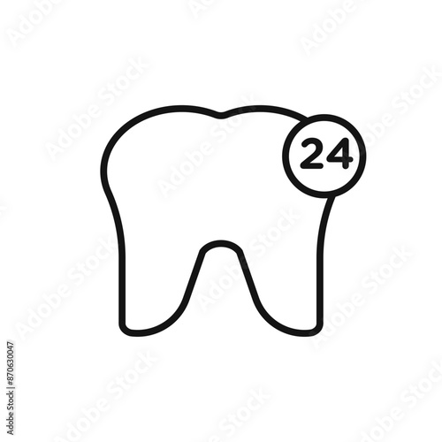 Dental Protection for 24 Hours logo sign vector outline