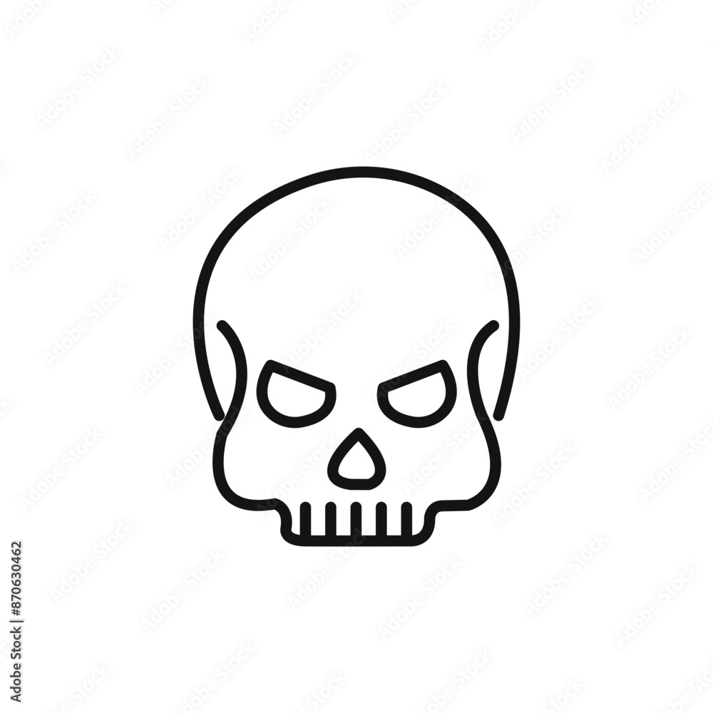Evil skull logo sign vector outline Evil skull logo sign vector outline
