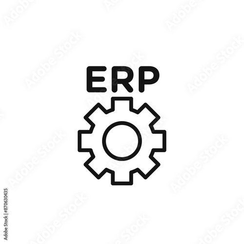 enterprise resource planing or erp logo sign vector outline