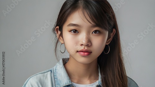 Wallpaper Mural Asian Cute Young Model. Simple Background. Photography Torontodigital.ca