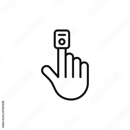 Fingertip pulse oximeter logo sign vector outline