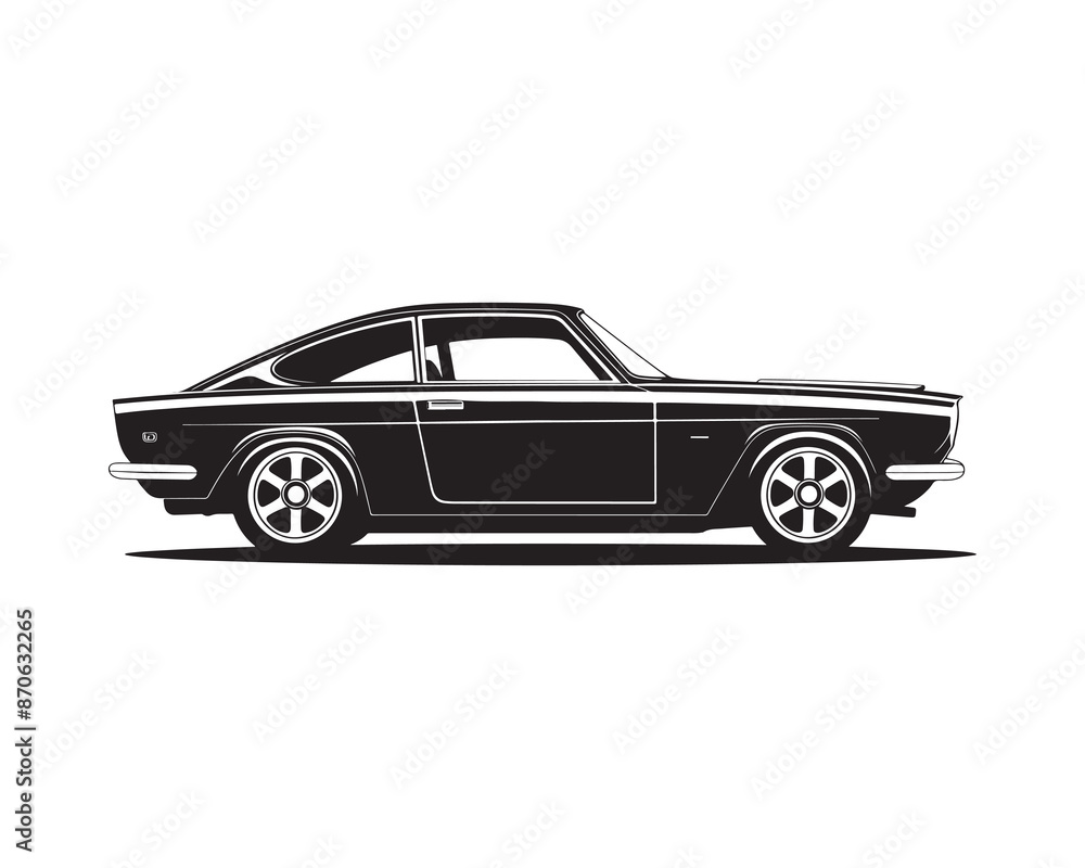 Naklejka premium Vintage car - Retro car - Classic car - Vector on white background