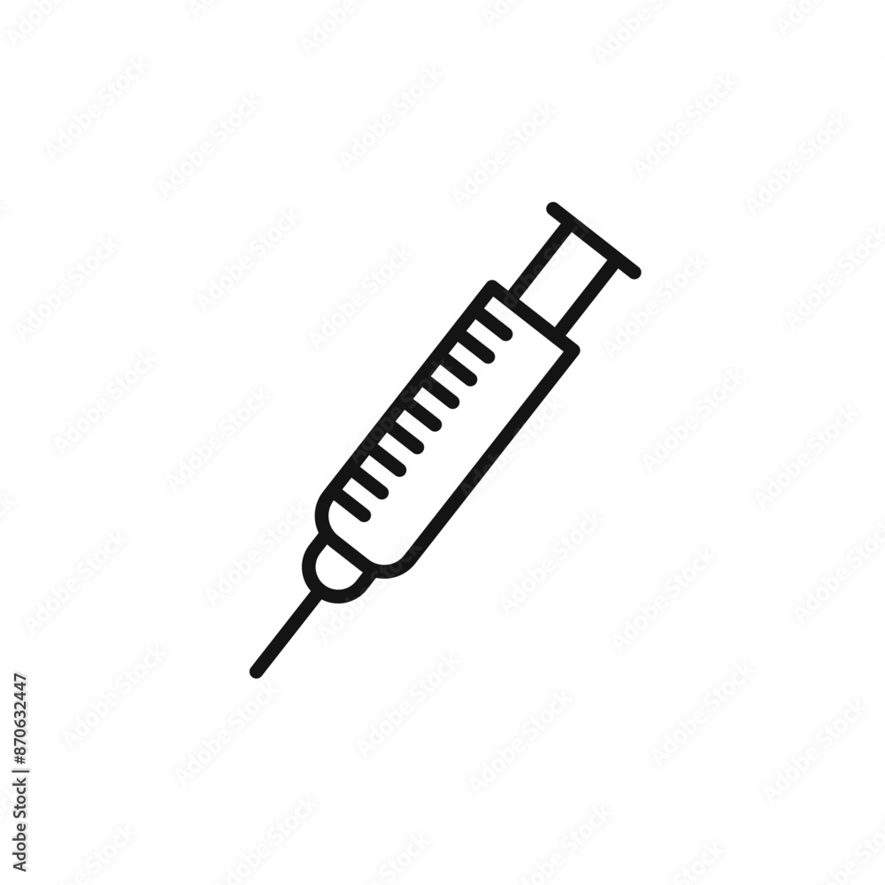 Insulin syringe logo sign vector outline Insulin syringe logo sign vector outline