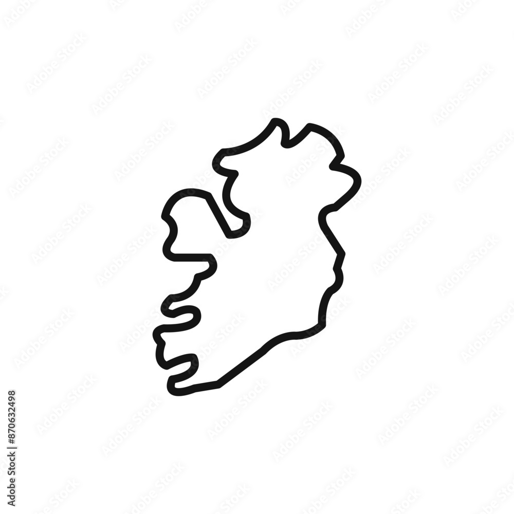 Ireland map logo sign vector outline Ireland map logo sign vector outline