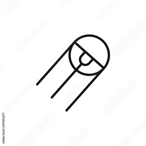 Linear sputnik logo sign vector outline