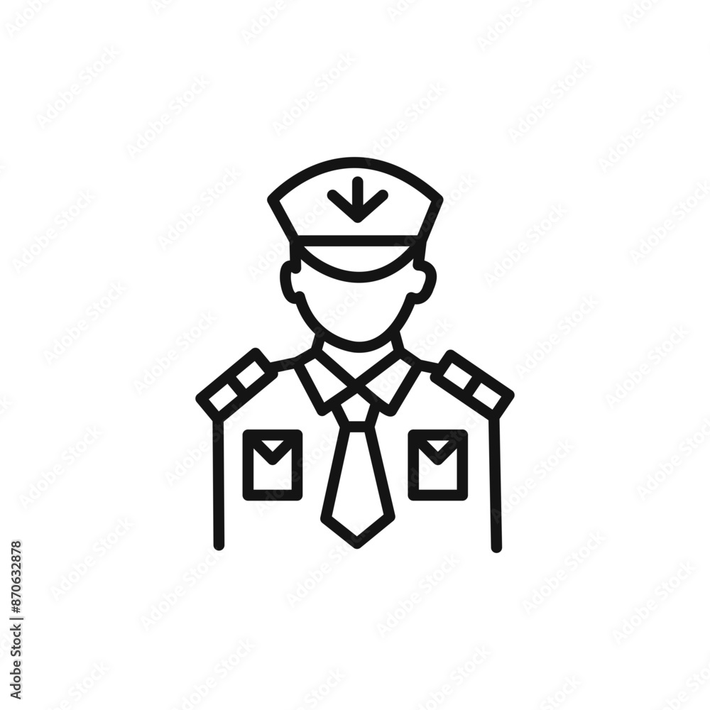 Male chief officer logo sign vector outline Male chief officer logo sign vector outline