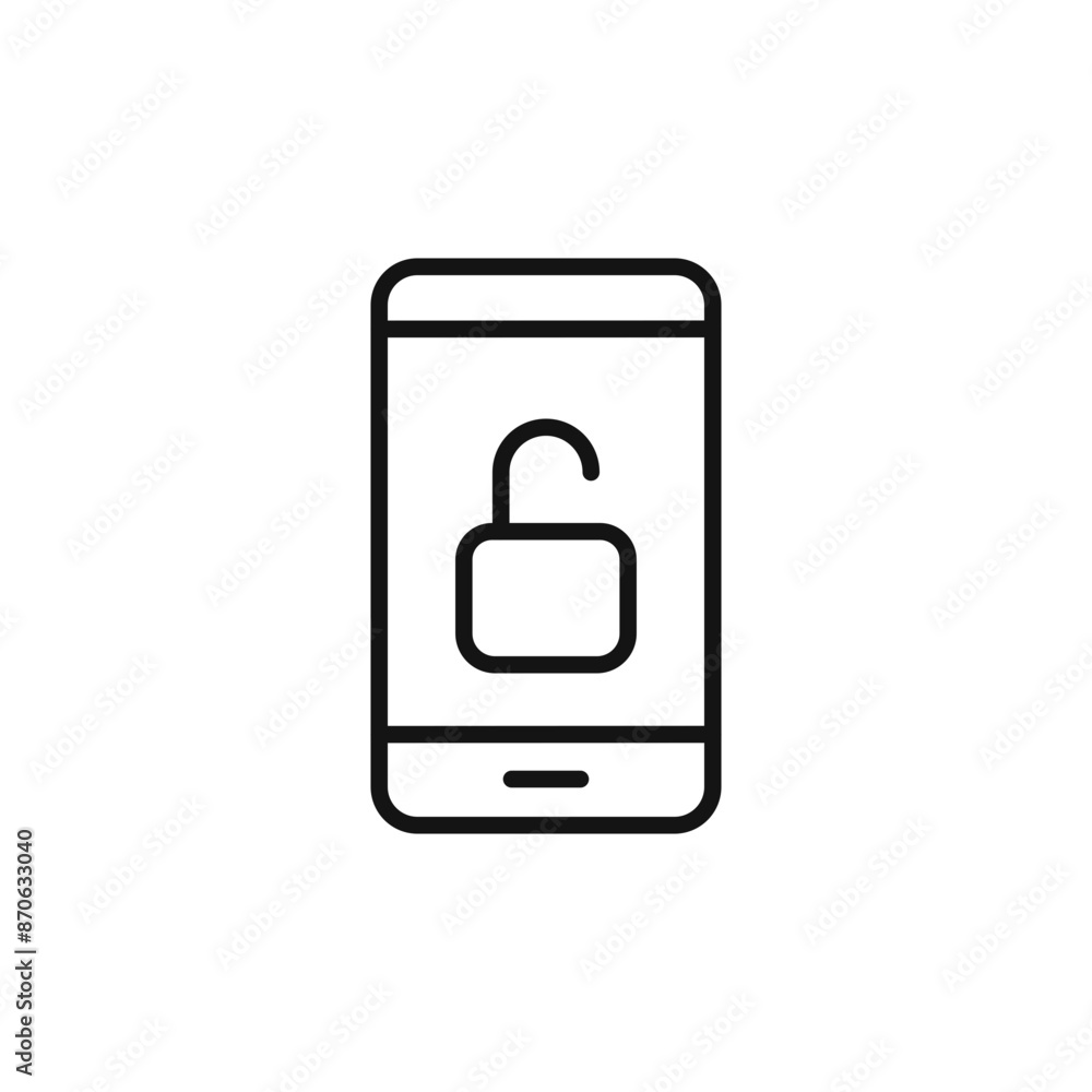 Mobile Unlock logo sign vector outline Mobile Unlock logo sign vector outline