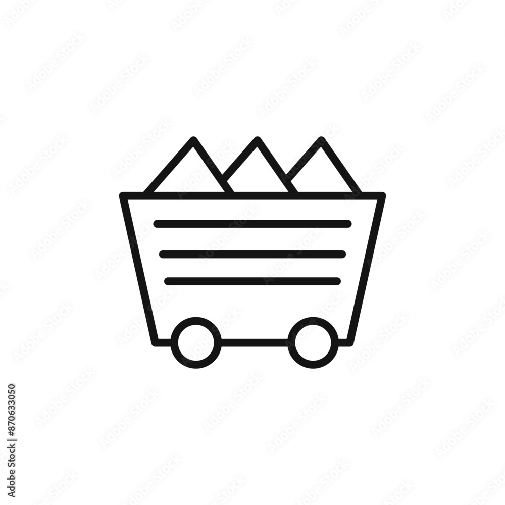 Mining Cart logo sign vector outline Mining Cart logo sign vector outline