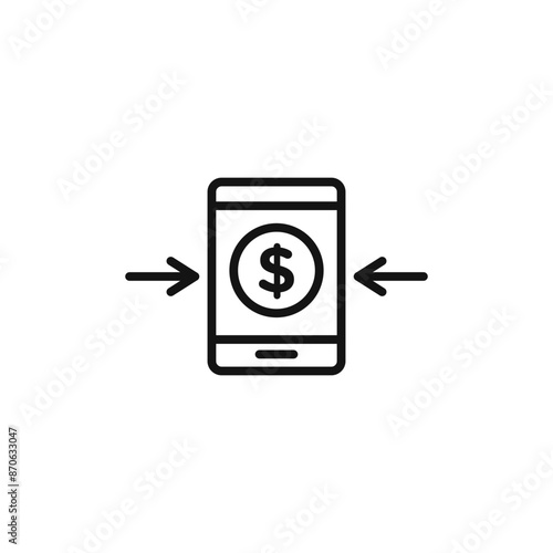 mobile transfer payment logo sign vector outline