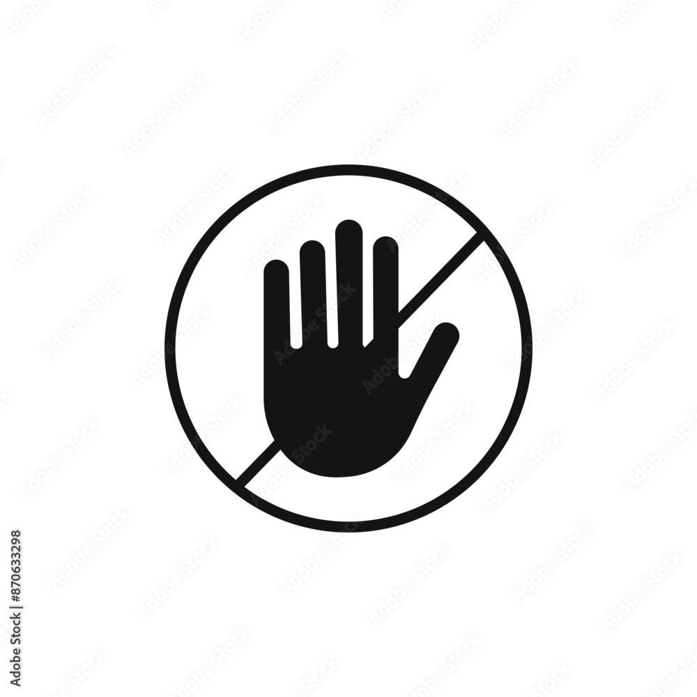 No entry hand sign logo sign vector outline No entry hand sign logo sign vector outline
