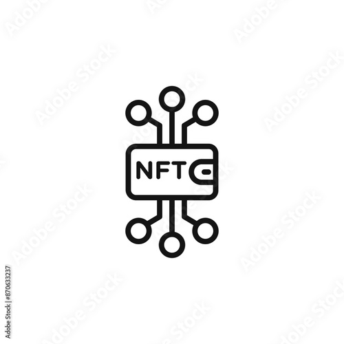 NFT wallet logo sign vector outline