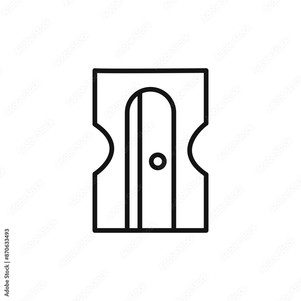 Pencil sharpener logo sign vector outline Pencil sharpener logo sign vector outline