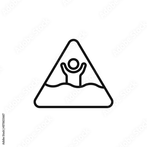 Quicksand and Mud Danger Sign logo sign vector outline