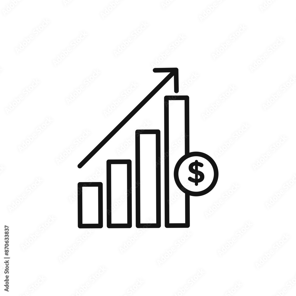 Rise price logo sign vector outline Rise price logo sign vector outline