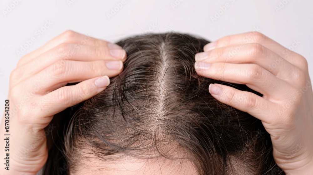 Fototapeta premium Close-up of a Woman's Hairline