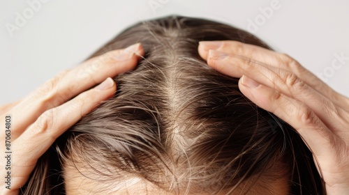 Close-Up of Gray Hair on a Woman's Head