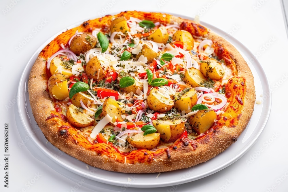 Satisfying Dads Giambotta Pizza with Roasted Red Pepper and Melting Cheese Satisfying Dads Giambotta Pizza with Roasted Red Pepper and Melting Cheese