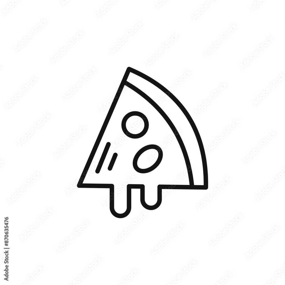 slice of pizza logo sign vector outline slice of pizza logo sign vector outline