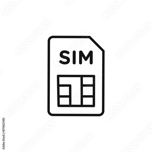 sim card logo sign vector outline