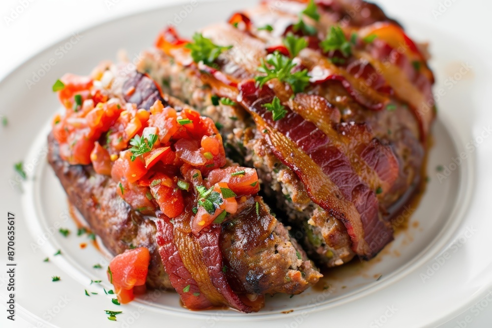 Traditional Meatloaf with Dad's Tomato Relish and Bacon Traditional Meatloaf with Dad's Tomato Relish and Bacon