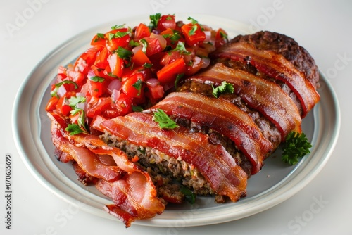 Mouthwatering Dad's Meatloaf with Tomato Relish and Bacon