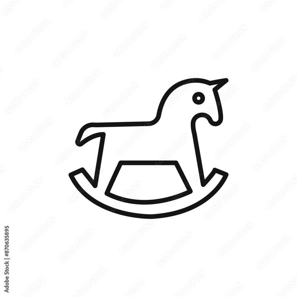 Toy horse rocking chair logo sign vector outline Toy horse rocking chair logo sign vector outline