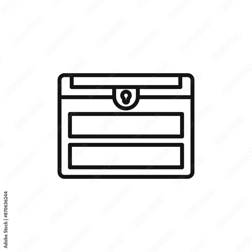 Fototapeta premium Wooden chest logo sign vector outline