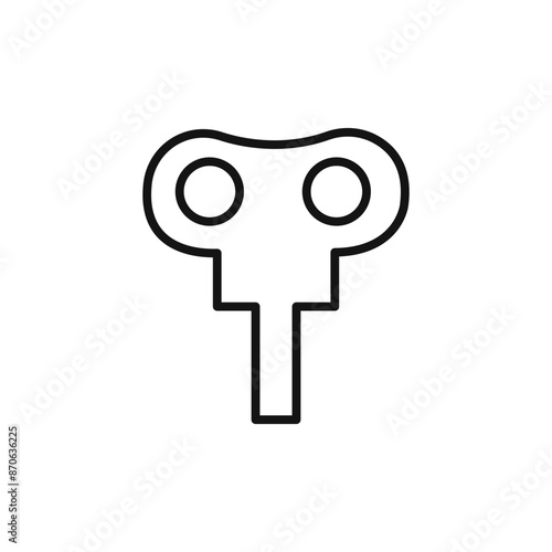 Wind up key logo sign vector outline