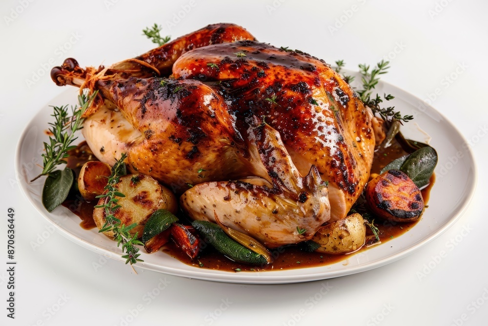 Tender Turkey with Roasted Vegetable Bed and Rich Pan Gravy Tender Turkey with Roasted Vegetable Bed and Rich Pan Gravy