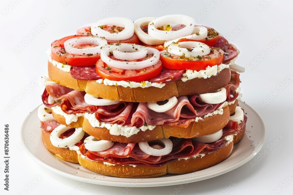 Irresistible Dagwood Sandwich with Salami and Mozzarella Irresistible Dagwood Sandwich with Salami and Mozzarella