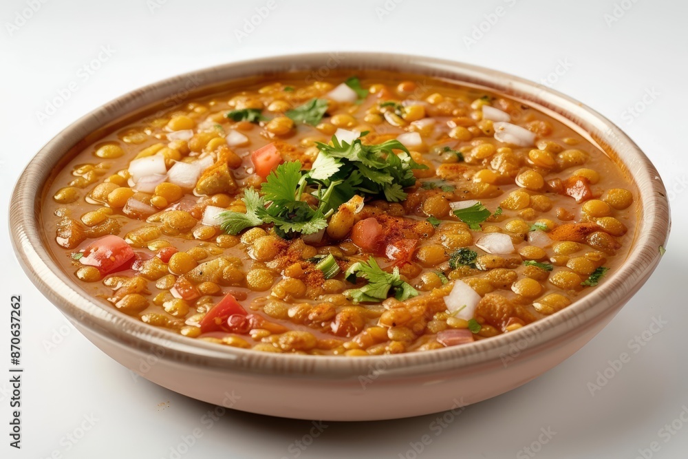 Tasty Lentil Dal with Crunchy Onions and Papadum Tasty Lentil Dal with Crunchy Onions and Papadum
