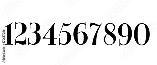 number set 0-9 white bsckground