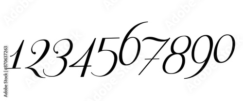 number set 0-9 white bsckground