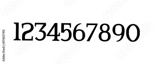 number set 0-9 white bsckground