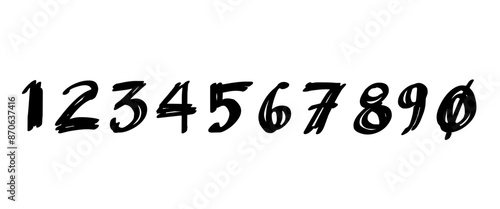 Number icon, simple line doodle type, alphabet scribble outline design. Minimal black contour draw marker. School letter sketch isolated on white background. Cartoon education vector illustration